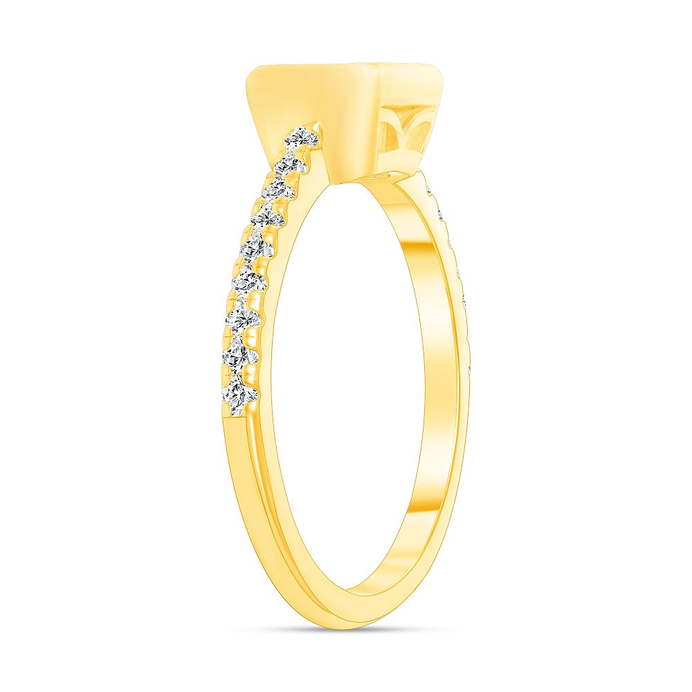 1.00 Ct. Tw. Emerald Cut Bezel Set Engagement Diamond Ring (0.75 Carat Center Diamond)