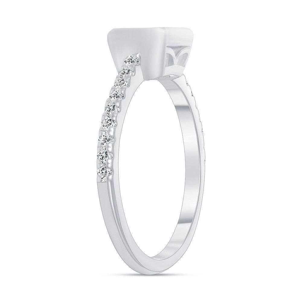 1.00 Ct. Tw. Emerald Cut Bezel Set Engagement Diamond Ring (0.75 Carat Center Diamond)
