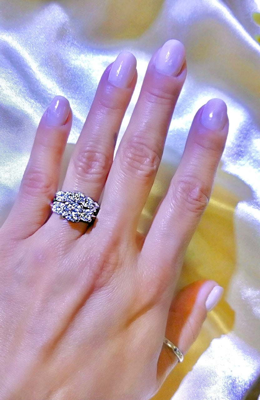 3.25 Ct. Tw. Three Stone Inspired Diamond Engagement Wedding Ring Set
