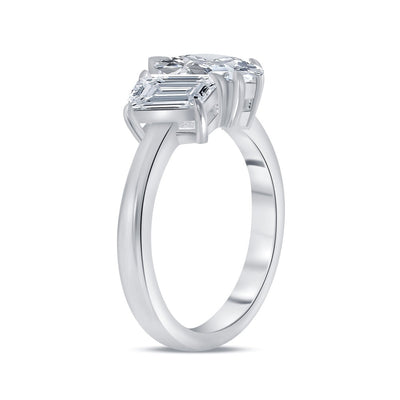Emerald Cut and Pear Shape Two Stone Engagement Ring 1.00 Ct. Tw.