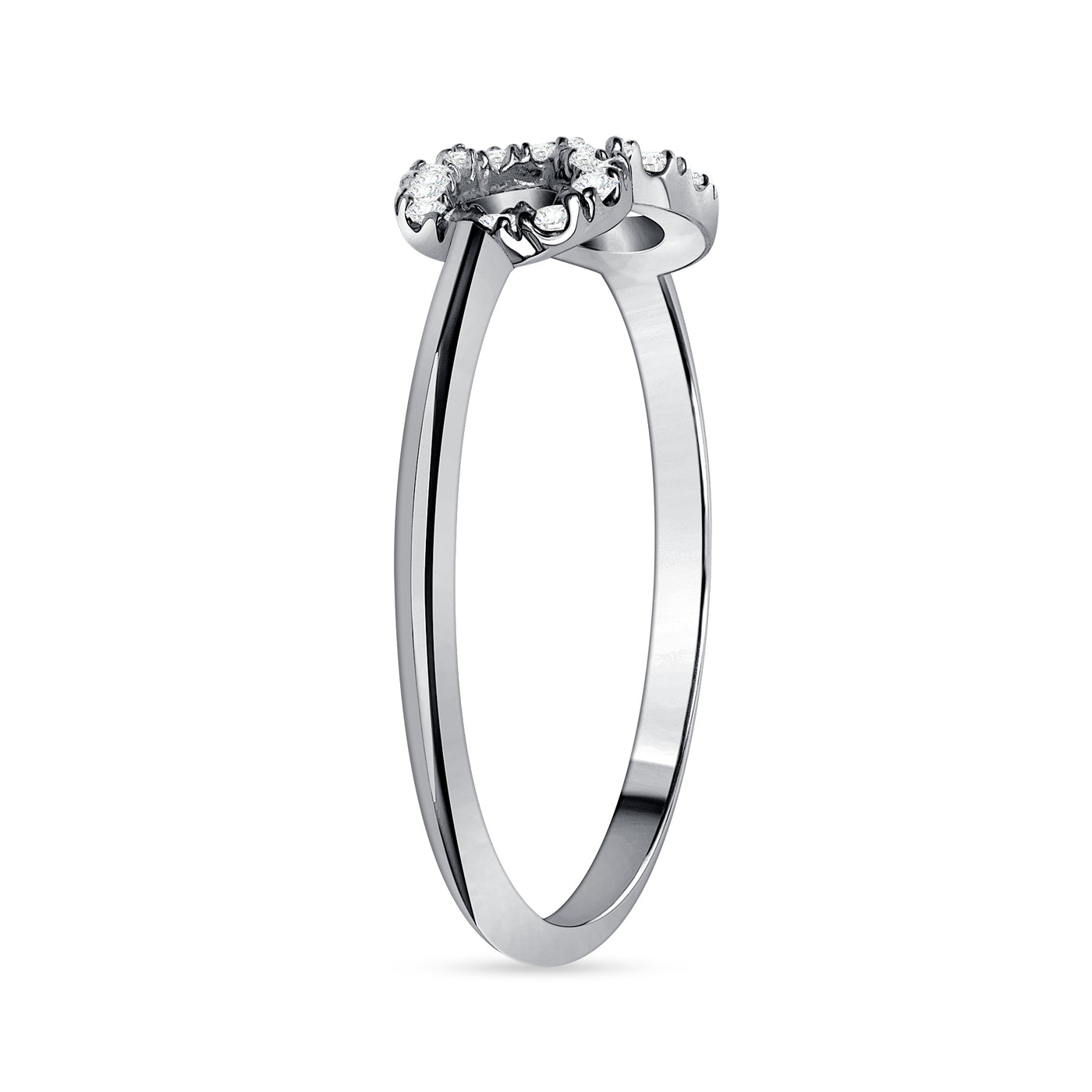 Infinity Symbol 0.17 Carat Round Cut Natural Diamond Ring