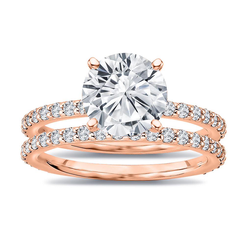 1.75 Ct. Tw. Round Cut Diamond Wedding Ring Engagement Set