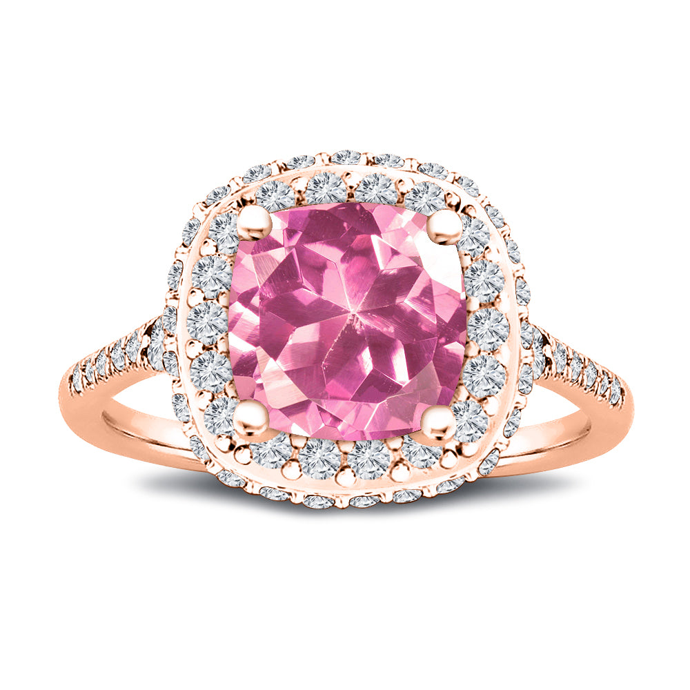 Buy Topaz Diamond Ring for Women Engagement, Natural Emerald Pink Topaz & Diamond  Engagement Ring Igold White, Large Pink Ring, Anniversary Gift Online in  India - Etsy
