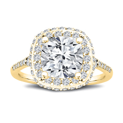 1.75 Ct. Tw. Cushion Cut Diamond Double Halo Design Engagement Ring