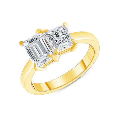 Toi et Moi Emerald Cut and Princess Diamond Engagement Ring 1.00 Ct. Tw.