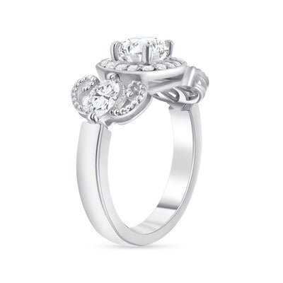 1.25 Carat Halo Design Diamond Engagement Wedding Ring Set