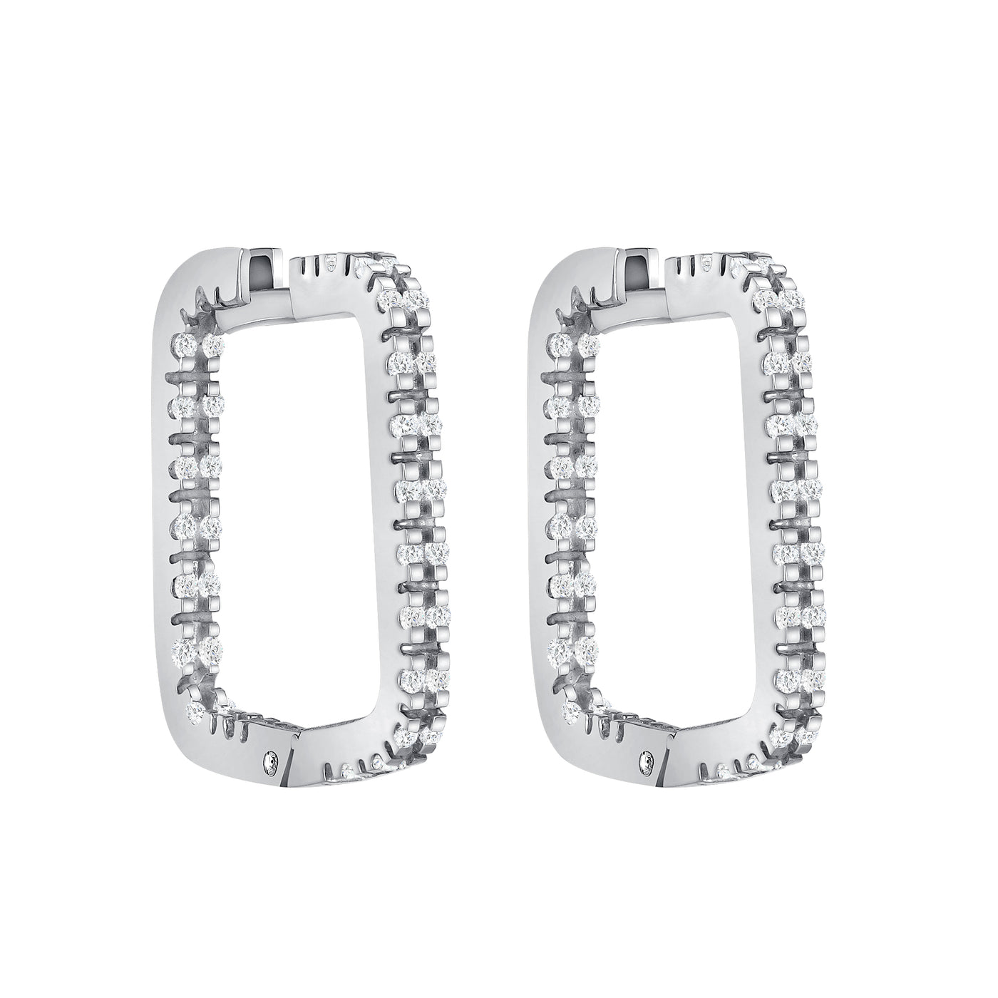 0.80 Carat Inside Out Diamond Geometric Hoop Earrings
