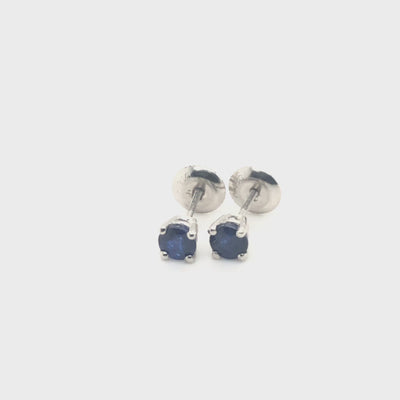 4-Prong Round Cut Blue Sapphire Stud Earrings 0.25 ct. tw.