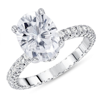 Oval Cut Hidden Halo with Brilliant Round Diamond Engagement Ring 1.50 Ct. Tw.