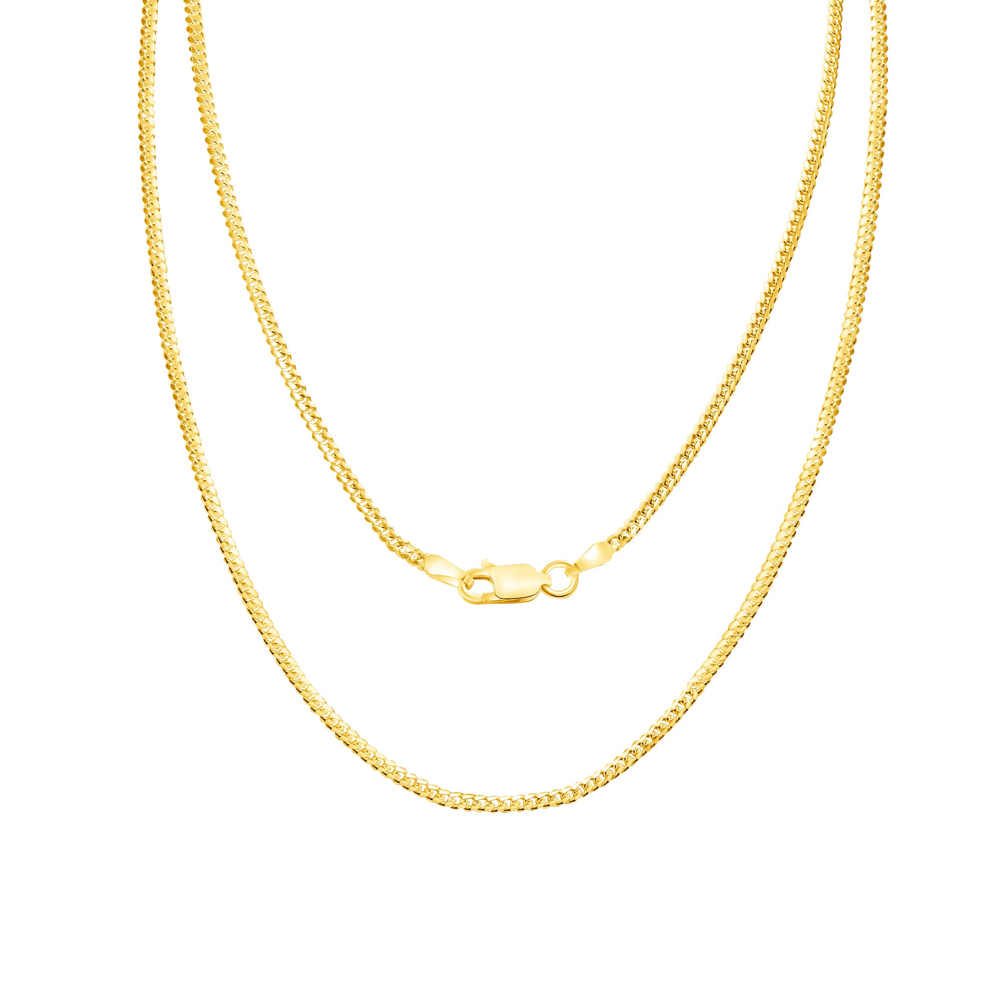 Solid 14K Yellow Gold 2.7 mm 4 mm Miami Cuban Link Chain Necklace 16 WORLDJEWELS