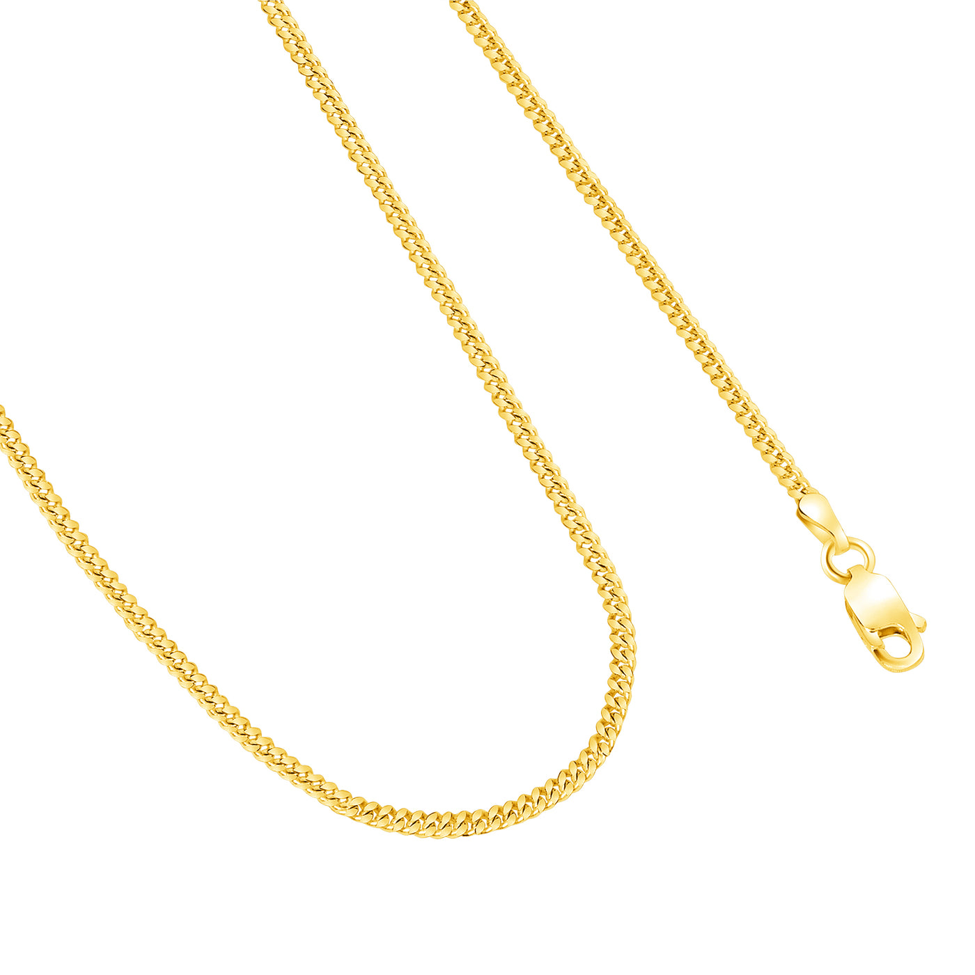 Solid 14K Yellow Gold 2.7 mm, 4 mm Miami Cuban Link Chain Necklace 16"-26"