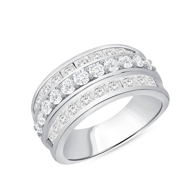 3.00 Ct. Tw. Round Cut and Channel Setting Princess Cut Diamond Band H,VS