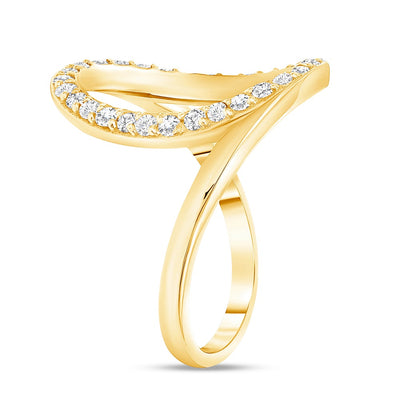 0.40 Carat Hoop O Diamond Studded Gold Ring