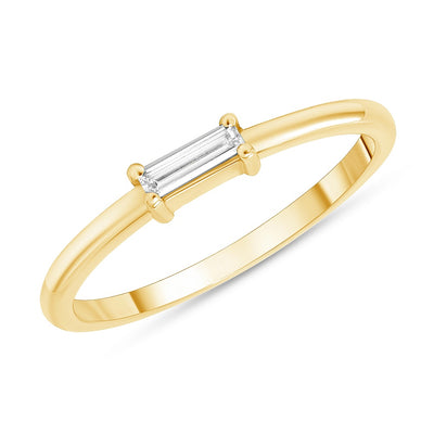 0.30 Ct. Tw. Set of 3 Stack-able Baguette Diamond Rings in 14K Yellow, Rose, & White Gold
