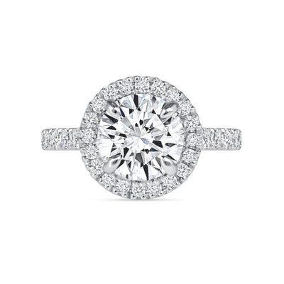 1.30 Carat Halo Design Round Cut Diamond Engagement Ring