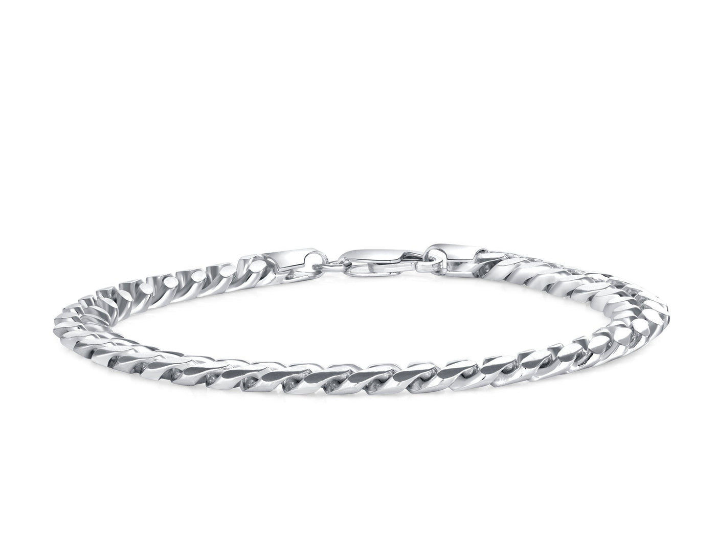 Italian Sterling Silver 7mm Miami Cuban Curb Link Chain Necklace Bracelet, 7"- 26"