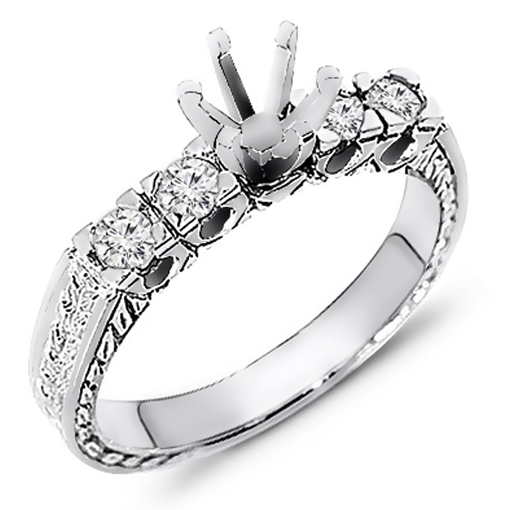 Ladies 0.20 Ct. Tw. Brilliant Round Cut Diamond Semi-Mount Engagement Ring