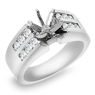 Ladies 0.60 Ct. Tw. Brilliant Round Diamond Engagement Semi-Mount Ring