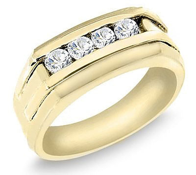 Two Tone or All Gold Men's 0.45 Ct. Tw. Round Cut Diamond Ring