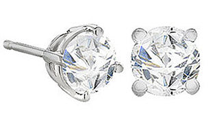 14k Gold 4-Prong Round Cut Diamond Stud Earrings .50 ct. tw. (G-H, VS)