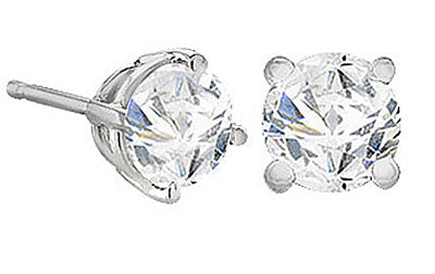 Platinum 4-Prong Round Cut Diamond Stud Earrings 2.00 ct. tw. (G-H, VS)