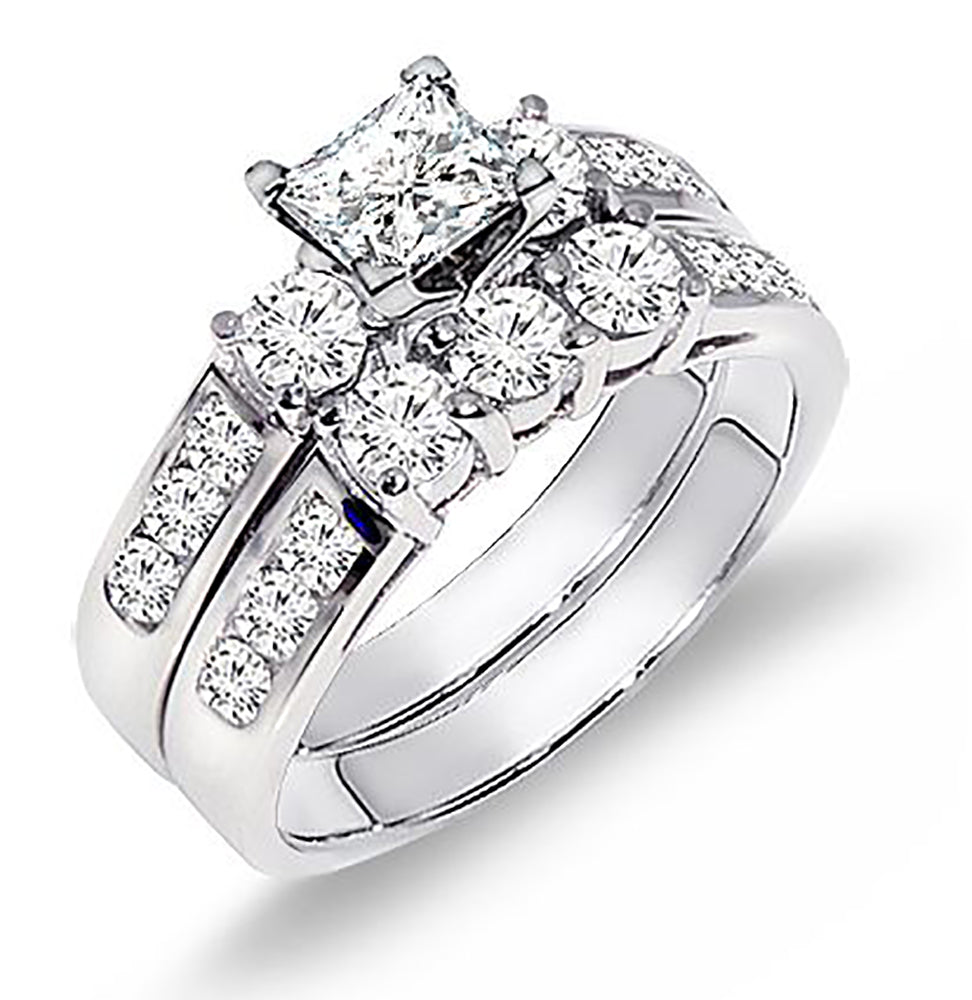2.00 Carat Diamond Engagement Ring Wedding Band Set