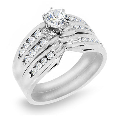 0.80 Ct. Tw. Brilliant Round Cut Diamond Engagement Wedding Ring Set