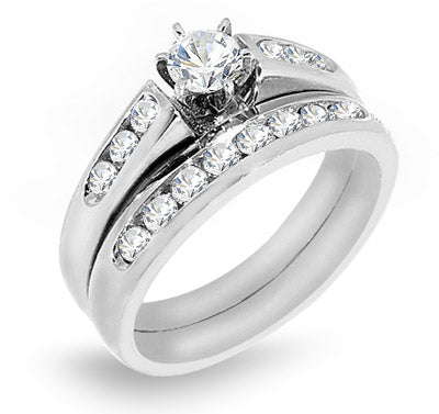 1.00 Ct. Tw. Round Cut Diamond Engagement Wedding Ring Set