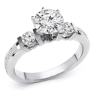 1.50 Ct. Tw. Brilliant Round Cut Three-Stone Diamond Engagement Ring