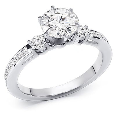 0.90 Carat Diamond Three Stone Inspired Engagement Ring
