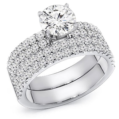 1.90 Ct. Tw. Diamond Engagement Wedding Ring Set