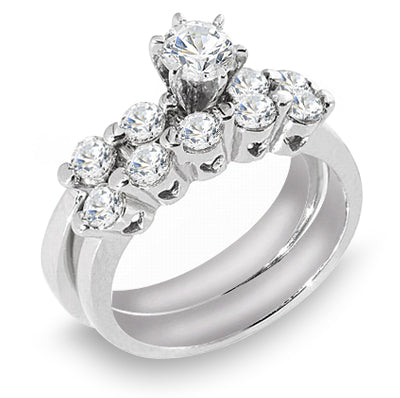 1.20 Ct. Tw. Heart Cut Out Diamond Engagement Wedding Ring Set