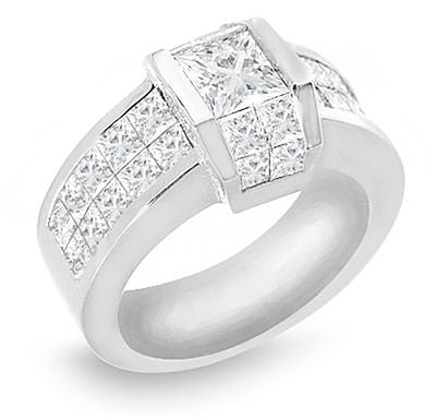Ladies 2.40 Ct. Tw. Princess Cut Diamond Engagement Ring