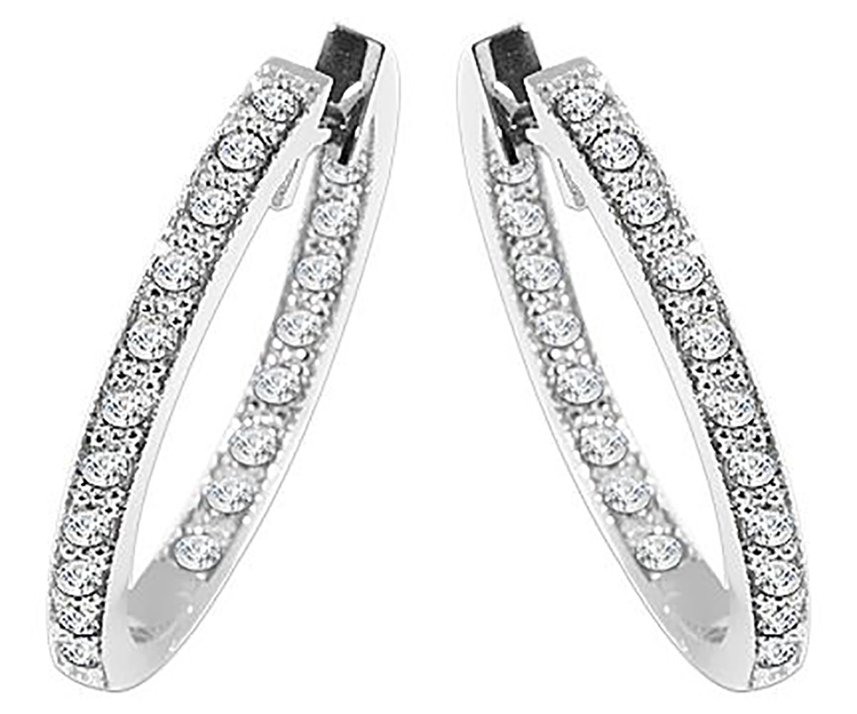 Ladies Gold Diamond Earrings 3/4 Carat