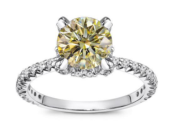 1.05 Carat Natural Fancy Yellow Diamond Ring