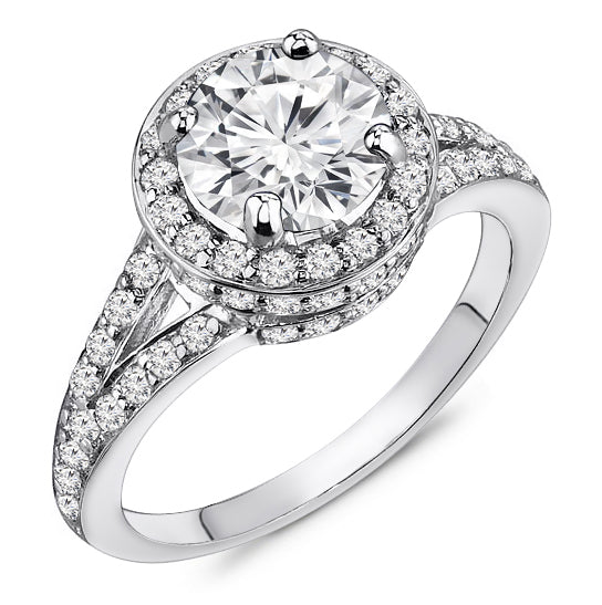 1.30 Carat Brilliant Round Triple Halo Diamond Engagement Ring