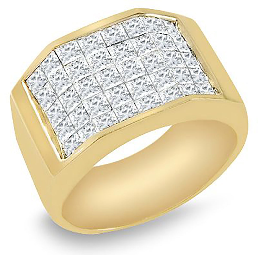 Men's Geometrical Edge Invisible Set 3.00 Ct. Tw. Princess Cut Diamond Ring