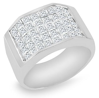 Men's Geometrical Edge Invisible Set 3.00 Ct. Tw. Princess Cut Diamond Ring
