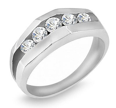 5 Stone 0.75 Ct. Tw. Round Cut Men's Diamond Ring