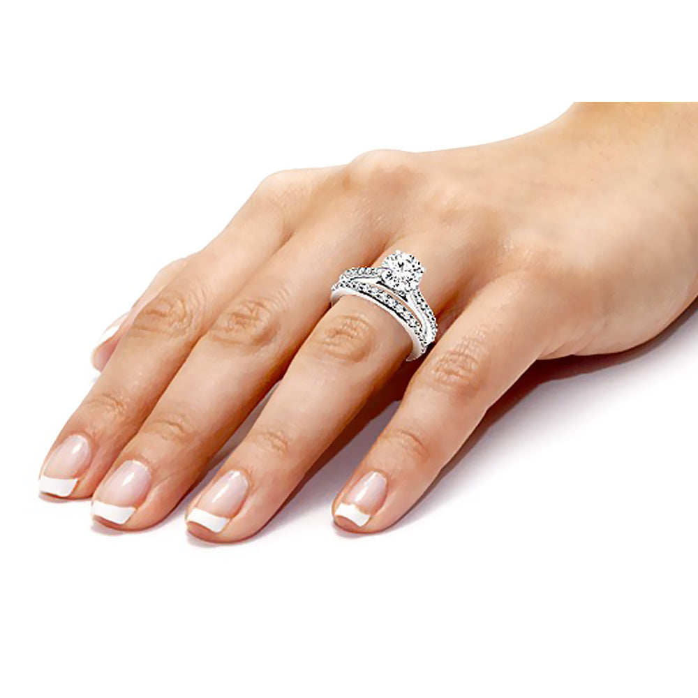 1.75 Carat Brilliant Round Diamond Engagement Wedding Ring Set
