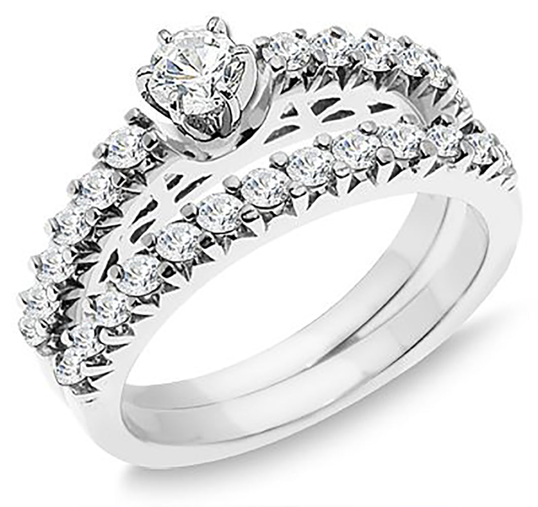 1.15 Carat Women's Diamond Engagement Wedding Ring Set