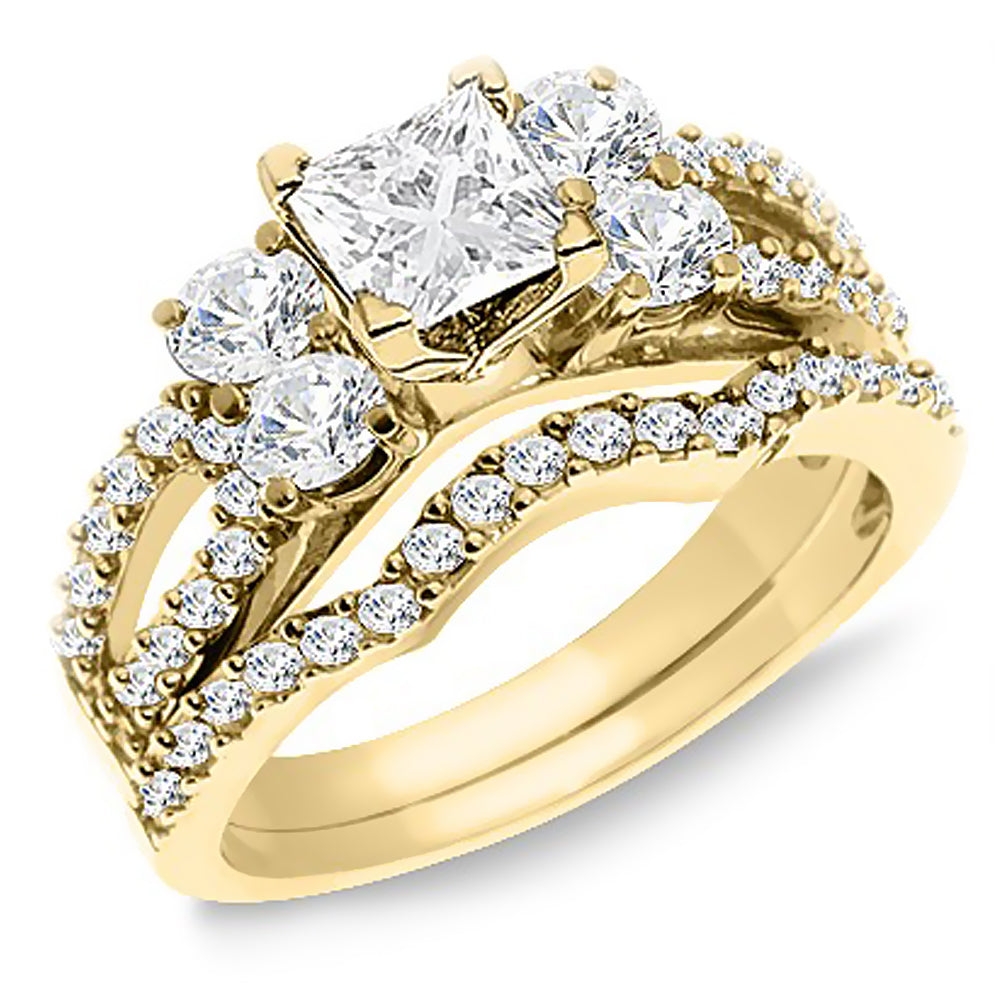 2.50 Carat Diamond Engagement Wedding Ring Set