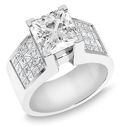 3.00 Carat Princess Cut Diamond Engagement Ring
