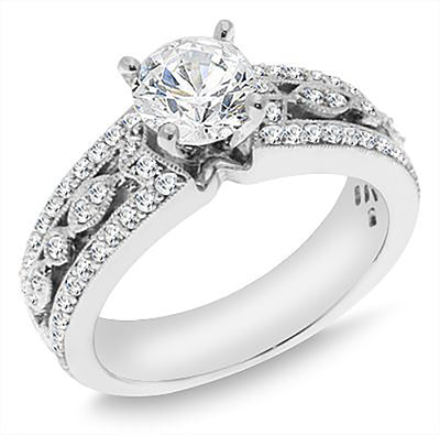 1.75 Carat Diamond Vintage Inspired Engagement Ring