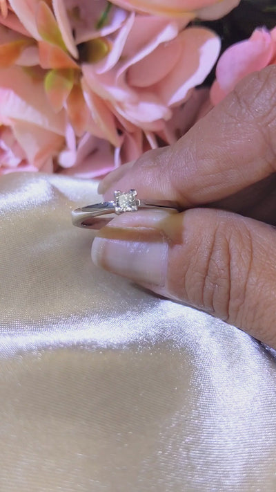 Engagement 0.33 Carat Princess Cut Diamond Solitaire Ring
