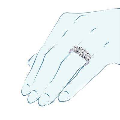 1.80 Carat Three Stone Inspired Diamond Infinity Band Engagement Ring