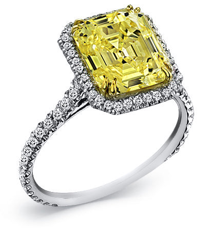 1.75 Carat Radiant Cut Fancy Yellow Diamond Engagement Ring