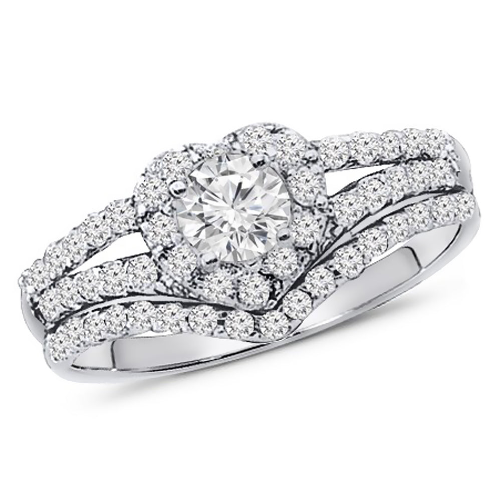 0.75 Carat Diamond Engagement Ring Heart Design