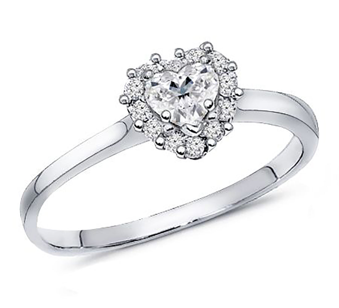 1.00 Ct. Tw. Halo Heart Diamond Engagement Ring