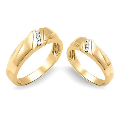 Two Of A Kind 14K Gold His & Hers 0.25 Ct. Tw. Round Cut Diamond Wedding Bands